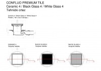 Точечный трап 150х150 мм Confluo Standard Black Glass 1, чёрное стекло, с рамкой