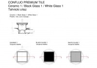 Точечный трап 150х150 мм Confluo Standard White Glass 1,белое стекло, с рамкой