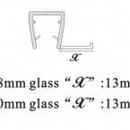 Уплотнитель F2-образный под стекло 8мм, 220см, лепесток 13мм