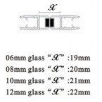 Магнитный уплотнитель под стекло 10мм, 220см, 90/180гр. комплект 2шт (белые), мин. зазор 23мм