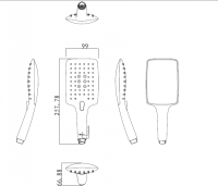 Ручной душ 3-режимный Bravat Square (P70143CP-RUS)