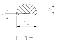 Порог для душевой кабины, прозрачный, акриловый, L - 1 метр, H - 0,5 см
