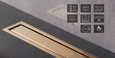 Линейный трап Confluo Premium Line 650 Gold, двухсторонняя модель